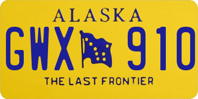 AK license plate GWX910