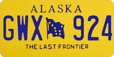 AK license plate GWX924
