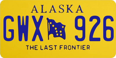 AK license plate GWX926