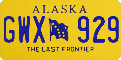 AK license plate GWX929