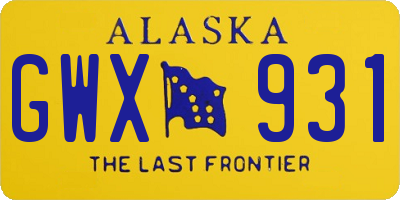 AK license plate GWX931