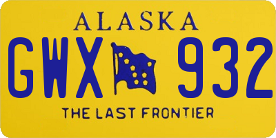 AK license plate GWX932