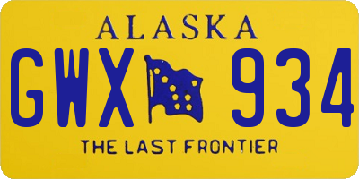 AK license plate GWX934