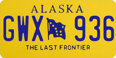 AK license plate GWX936