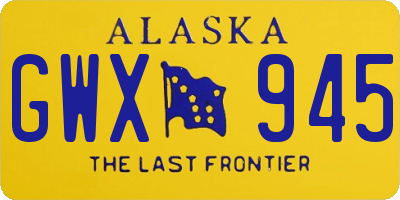 AK license plate GWX945