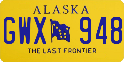 AK license plate GWX948