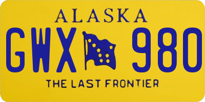 AK license plate GWX980
