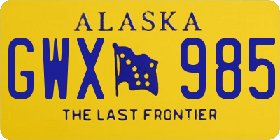 AK license plate GWX985