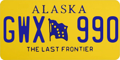 AK license plate GWX990