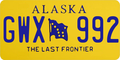 AK license plate GWX992