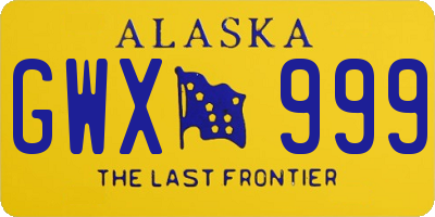 AK license plate GWX999