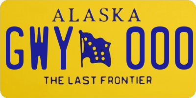 AK license plate GWY000