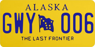 AK license plate GWY006