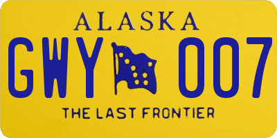 AK license plate GWY007