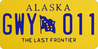 AK license plate GWY011
