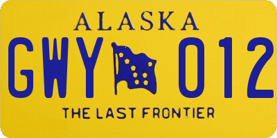 AK license plate GWY012