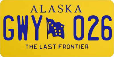 AK license plate GWY026