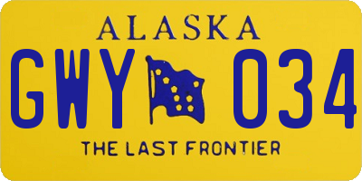AK license plate GWY034