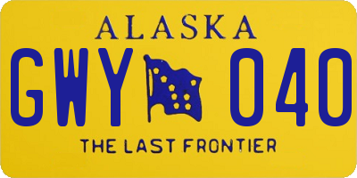 AK license plate GWY040