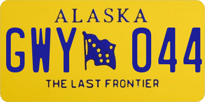 AK license plate GWY044