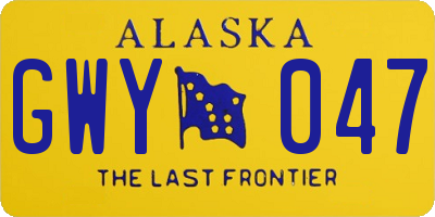 AK license plate GWY047