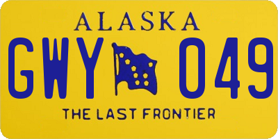 AK license plate GWY049