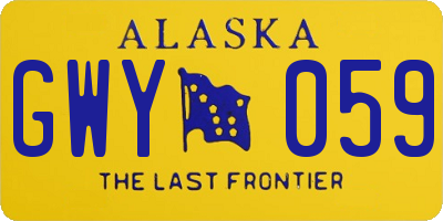 AK license plate GWY059