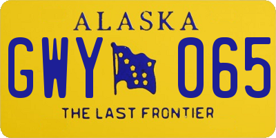 AK license plate GWY065