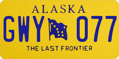 AK license plate GWY077
