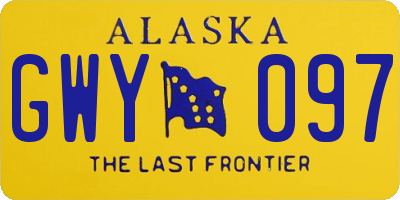 AK license plate GWY097