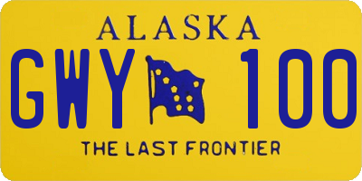 AK license plate GWY100