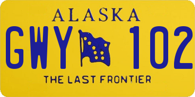 AK license plate GWY102