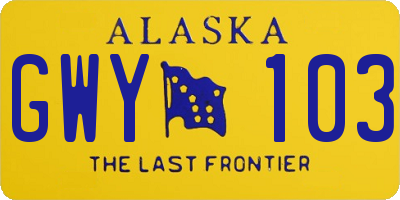 AK license plate GWY103