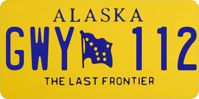 AK license plate GWY112