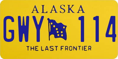 AK license plate GWY114