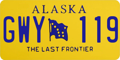 AK license plate GWY119