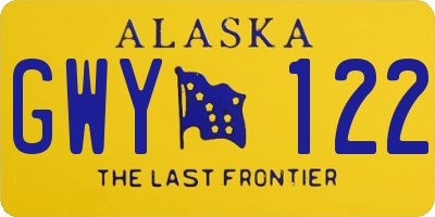 AK license plate GWY122