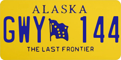 AK license plate GWY144
