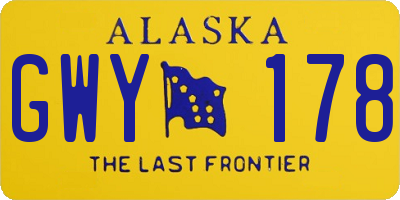 AK license plate GWY178