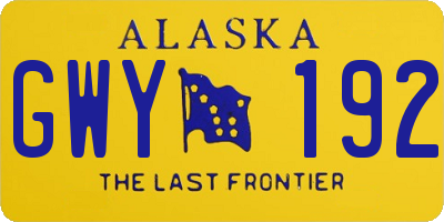 AK license plate GWY192