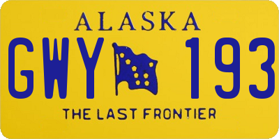 AK license plate GWY193