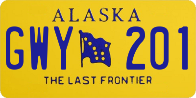 AK license plate GWY201