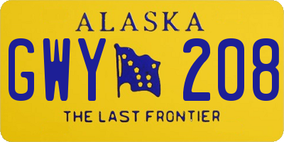 AK license plate GWY208
