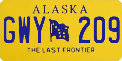 AK license plate GWY209