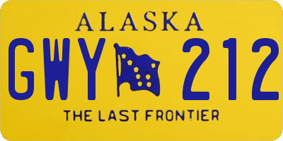 AK license plate GWY212