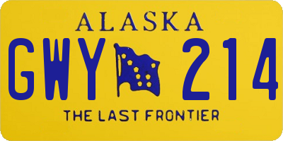 AK license plate GWY214