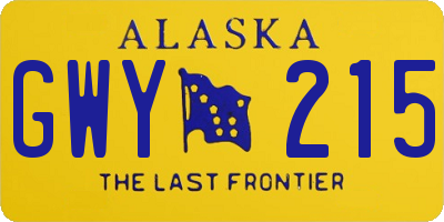 AK license plate GWY215