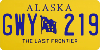 AK license plate GWY219