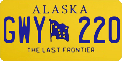 AK license plate GWY220