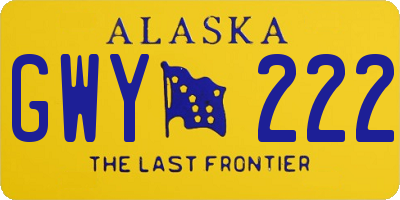 AK license plate GWY222